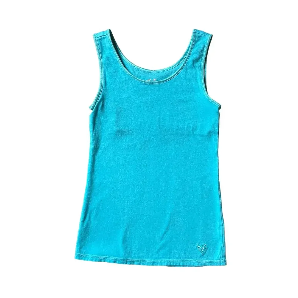 Girls 8 Justice Set Lot of 3 Built in Bra Tank Stretch Tank Tops Blue Pink Black